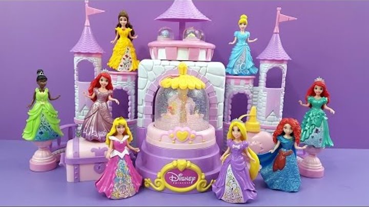 Glitzi Globes Spin 'n Sparkle Castle Playset Disney Princess Belle Ariel Sleeping Beauty & Friends S