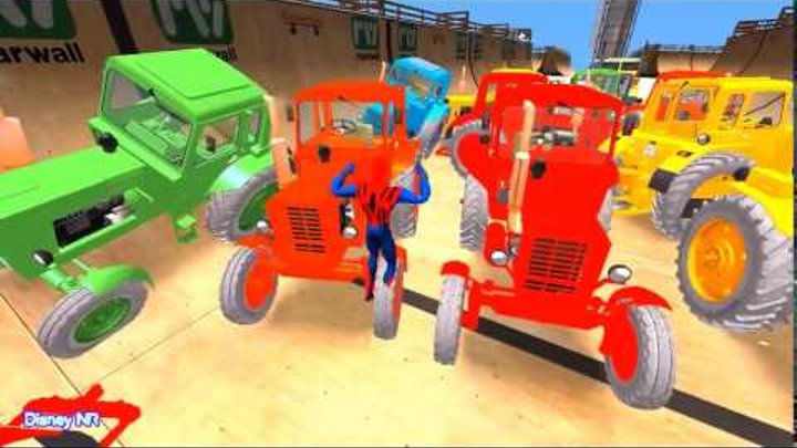 Человек-паук против Трактора Мультик про трактор Человек паук на тракторе мульт