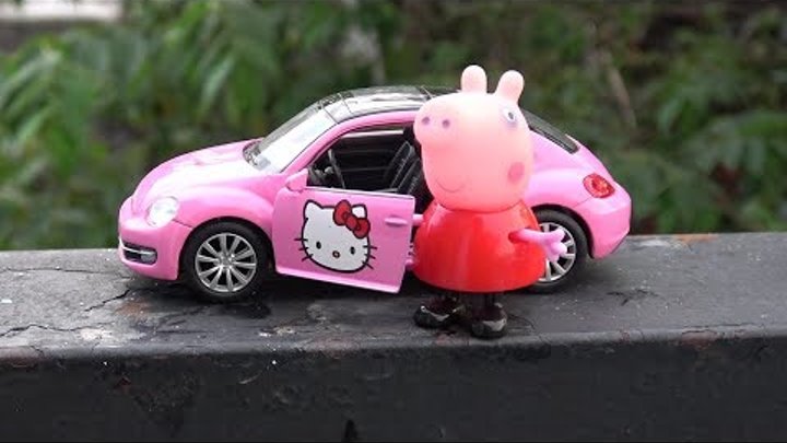 Hello Kitty Car Peppa Pig Monster and Surprise Sand Disney Pixar Cars toys play