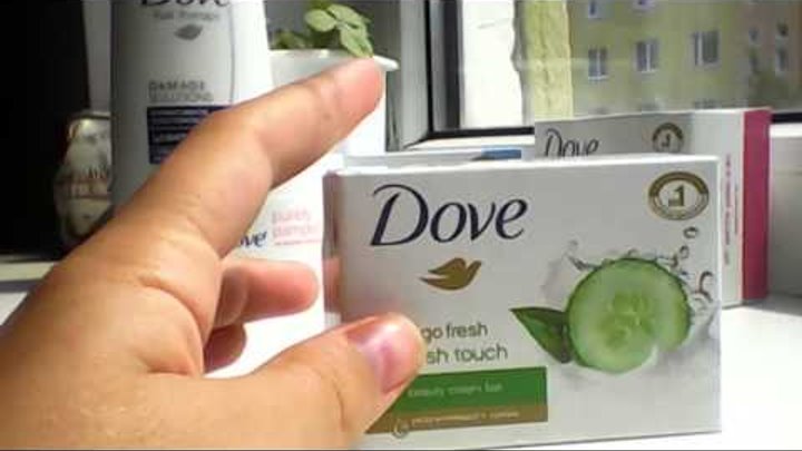Продукция Dove: мыло, шампунь, крем.