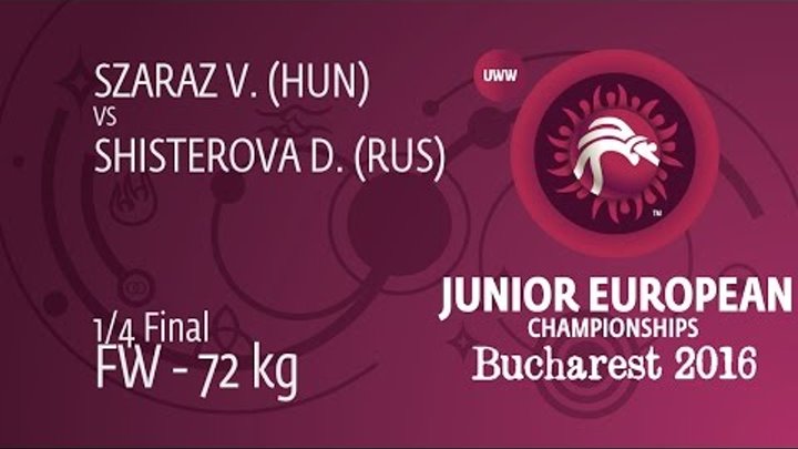1/4 FW - 72 kg: D. SHISTEROVA (RUS) df. V. SZARAZ (HUN), 8-3 1/4 FW - 72 kg: D. SHISTEROVA (RUS) df. V. SZARAZ (HUN), 8-3
