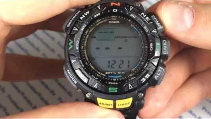 Полная настройка часов Casio ProTrek PRG-240-1E - инструкция от PresidentWatches.Ru