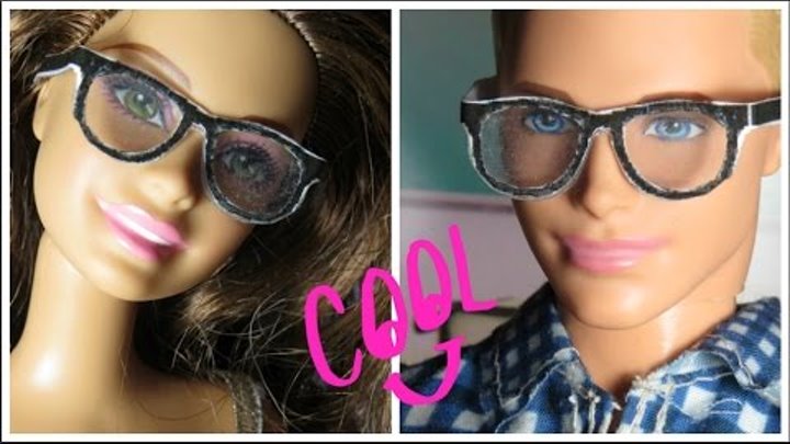 Óculos para Barbie com Papel, Plástico e Fita Adesiva
