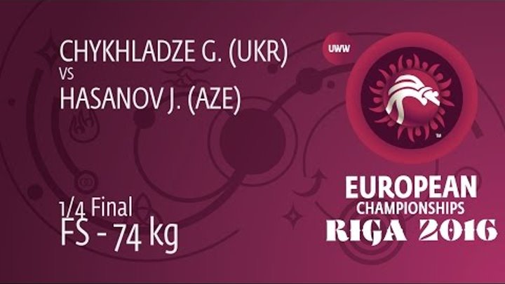 1/4 FS - 74 kg: J. HASANOV (AZE) df. G. CHYKHLADZE (UKR), 4-3 1/4 FS - 74 kg: J. HASANOV (AZE) df. G. CHYKHLADZE (UKR), 4-3