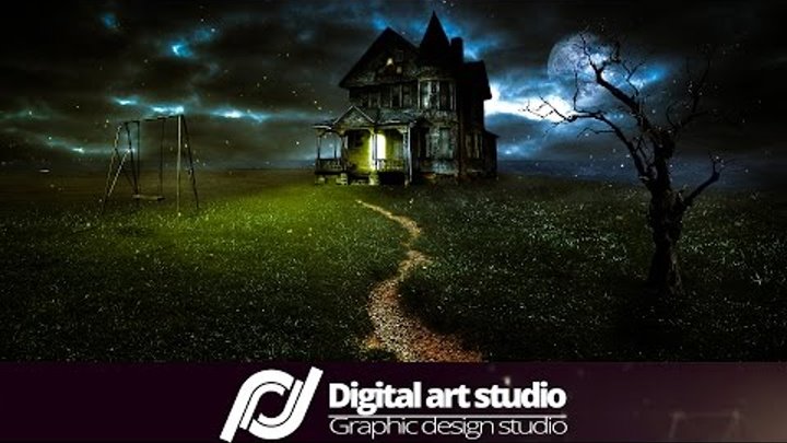 Фотомонтаж Дом с привидениями | Haunted house photomanipulation Photoshop SpeedArt